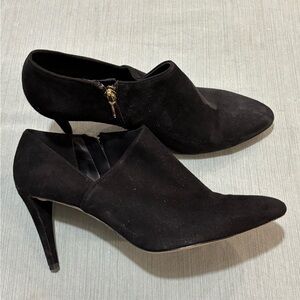 Karl Lagerfeld Black Suede Heeled Boots 10